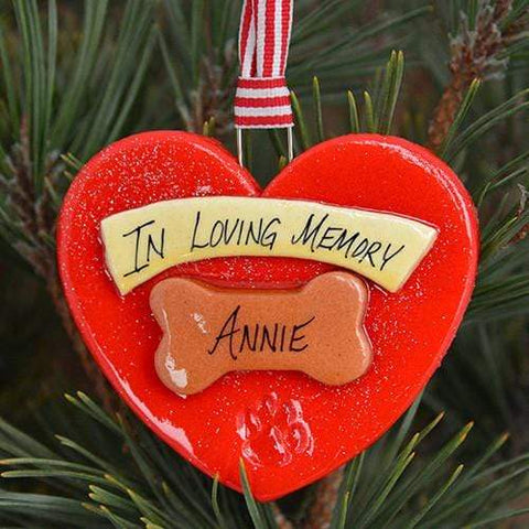 Tis The Season Christmas Ornaments Animals & Pets Heart with Dog Bone Ornament