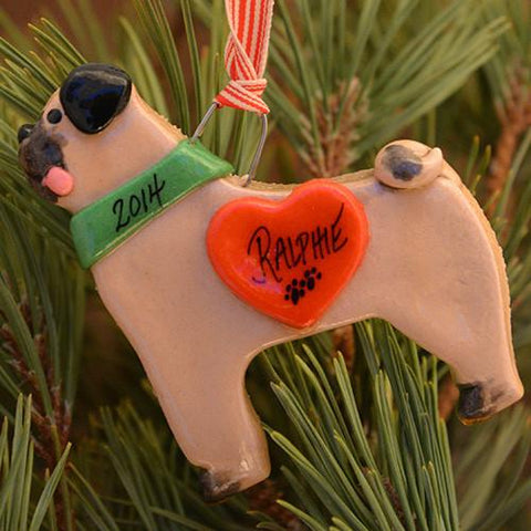 Tis The Season Christmas Ornaments Animals & Pets Pug Ornament