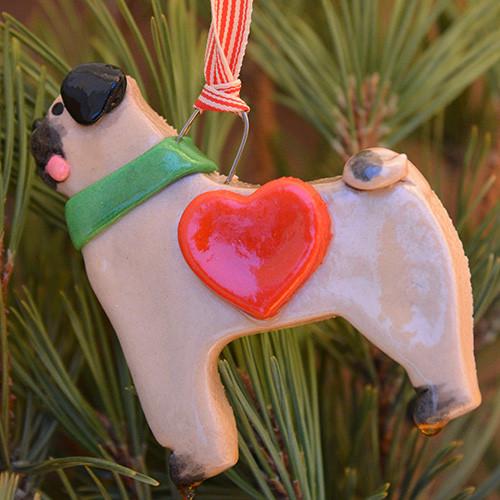 Tis The Season Christmas Ornaments Animals & Pets Pug Ornament