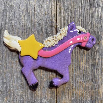 Tis The Season Christmas Ornaments Animals & Pets Purple Horse Ornament