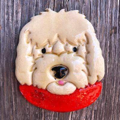 Tis The Season Christmas Ornaments Animals & Pets White Doodle Dog Ornament