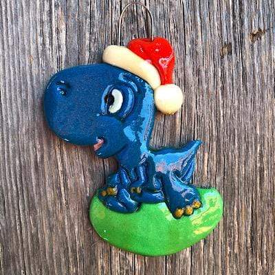 Tis The Season Christmas Ornaments Baby, 1st Christmas Blue Dinosaur Dinosaur Ornament