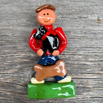 Tis The Season Christmas Ornaments Black Dog / Boy Brown Hair First Dog Ornament - Boy