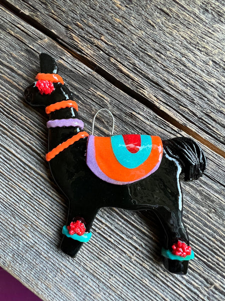 Tis The Season Christmas Ornaments Black Llama Llama Ornament