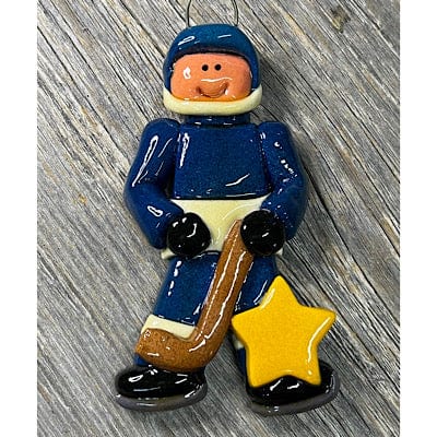 Tis The Season Christmas Ornaments Blue Hockey Player Ornament