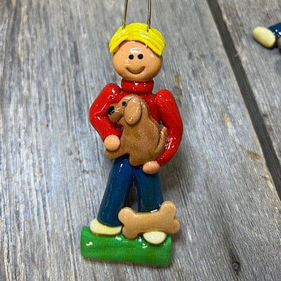 Tis The Season Christmas Ornaments Brown Dog / Boy Blonde Hair First Dog Ornament - Boy