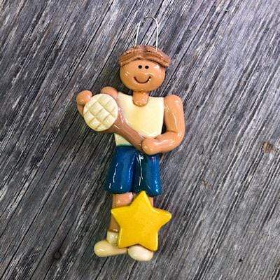 Tis The Season Christmas Ornaments Brown hair Tennis Player