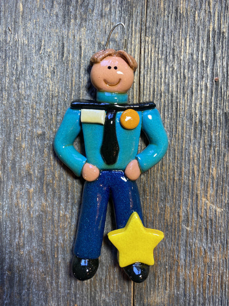 Tis The Season Christmas Ornaments Brown Police Ornament