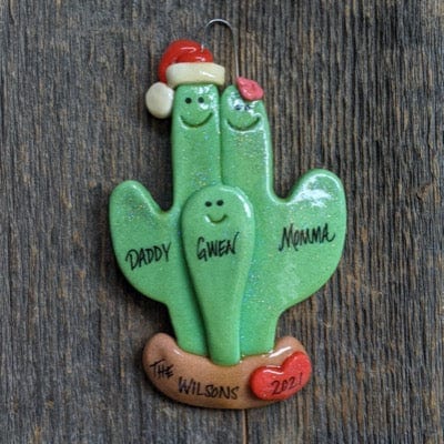 Tis The Season Christmas Ornaments Cactus Family
