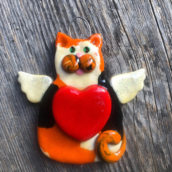 Tis The Season Christmas Ornaments Calico Angel Kitty