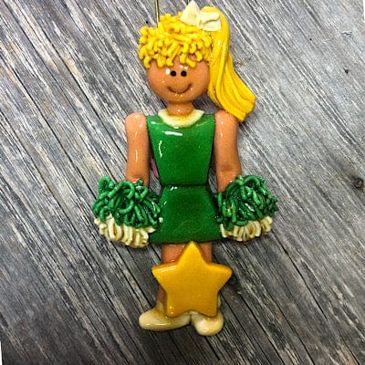 Tis The Season Christmas Ornaments Christmas Ornaments Blonde / Green/ White Cheerleader Ornament