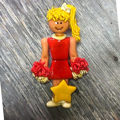Tis The Season Christmas Ornaments Christmas Ornaments Blonde / Red/ White Cheerleader Ornament