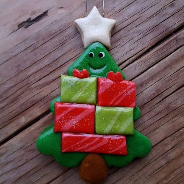 Tis The Season Christmas Ornaments Christmas Tree With Packages Large Family Ornament