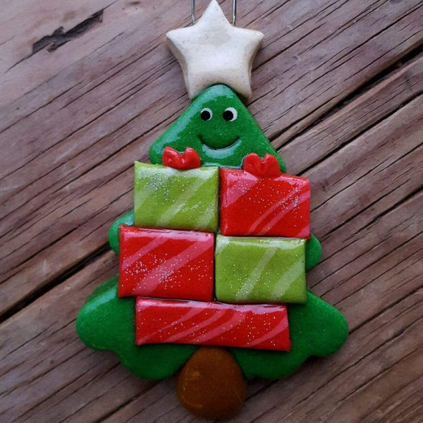 Tis The Season Christmas Ornaments Christmas Tree With Packages Large Family Ornament