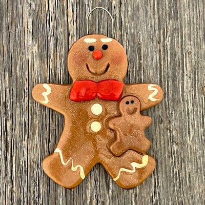 Tis The Season Christmas Ornaments Daddy with 1 baby Gingerbread Mama or Daddy with kids