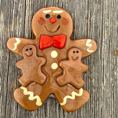 Tis The Season Christmas Ornaments Daddy with 2 babies Gingerbread Mama or Daddy with kids