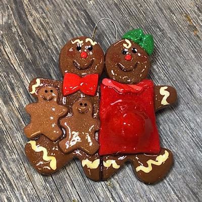 Tis The Season Christmas Ornaments family ornaments 2 kid Expecting Gingerbread Family