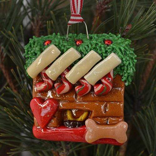 Tis The Season Christmas Ornaments family ornaments 4 / 1 Dog Bone Fireplace Ornament