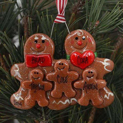 Tis The Season Christmas Ornaments family ornaments 5 Gingerbread Family Ornament