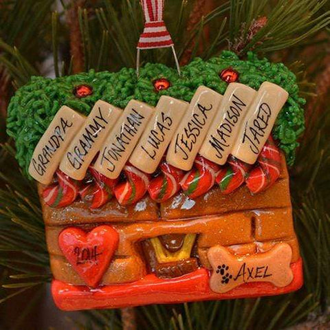 Tis The Season Christmas Ornaments family ornaments 7 / 1 Dog Bone Fireplace Ornament (Large Family)