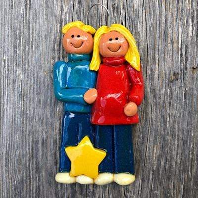 Tis The Season Christmas Ornaments family ornaments Blond / Blonde Pregnant Couple Ornament