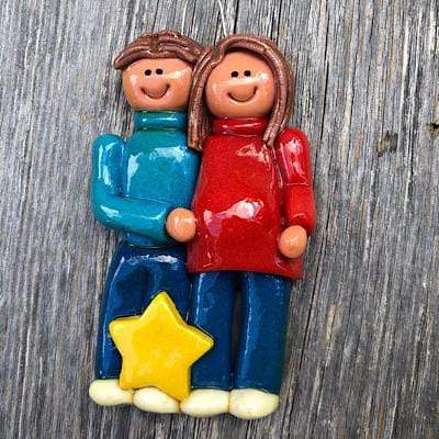 Tis The Season Christmas Ornaments family ornaments Brown / Brown Pregnant Couple Ornament