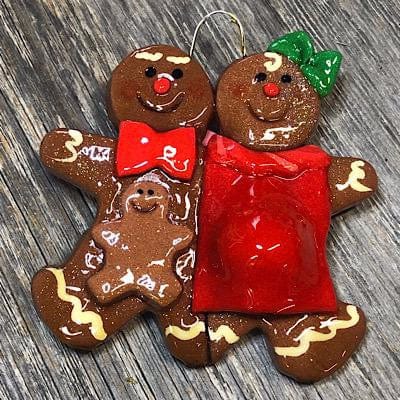 Tis The Season Christmas Ornaments family ornaments Expecting Gingerbread Family