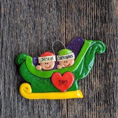 Tis The Season Christmas Ornaments family ornaments Family Sleigh Ornament