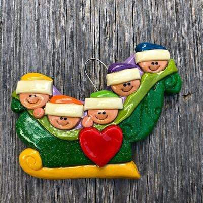 Tis The Season Christmas Ornaments family ornaments Family Sleigh Ornament