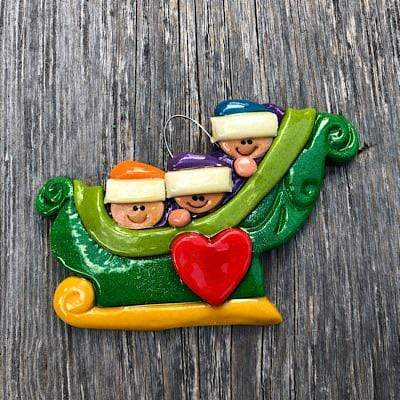 Tis The Season Christmas Ornaments family ornaments Family Sleigh Ornament