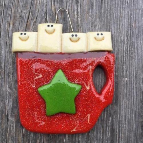 Tis The Season Christmas Ornaments family ornaments Single Parent Cocoa Cup Ornament