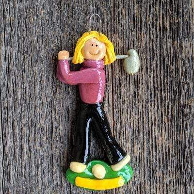 Tis The Season Christmas Ornaments Female / Blonde Golfer Ornament