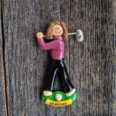 Tis The Season Christmas Ornaments Female / Brown Golfer Ornament