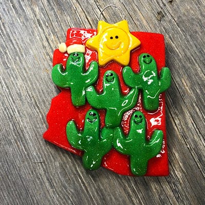Tis The Season Christmas Ornaments Five cactus Arizona Cactus Family Ornament