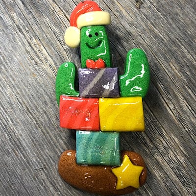 Tis The Season Christmas Ornaments Five packages Cactus with Packages