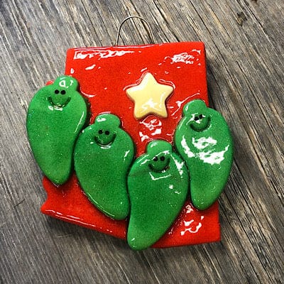 Tis The Season Christmas Ornaments Four jalapeños Arizona with Jalapeño Family Ornament