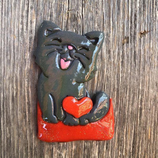 Tis The Season Christmas Ornaments Happy Cat