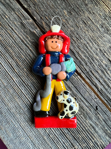 Tis The Season Christmas Ornaments Kids Ornaments Brown Fireman Ornament