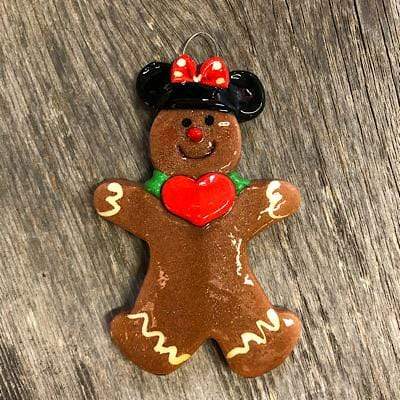 Tis The Season Christmas Ornaments Kids Ornaments Gingerbread with Mickey/Minnie Ears Ornament