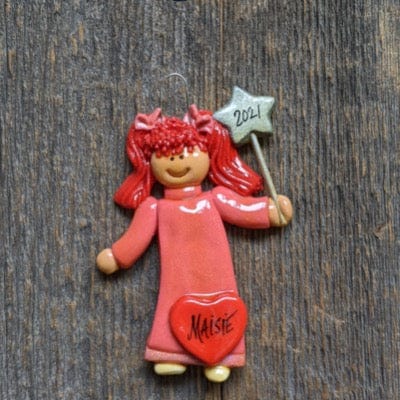 Tis The Season Christmas Ornaments Kids Ornaments Red Little Girl Princess