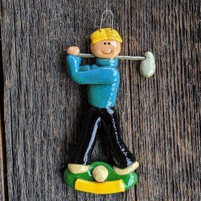 Tis The Season Christmas Ornaments Male / Blonde Golfer Ornament