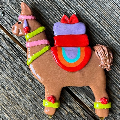 Tis The Season Christmas Ornaments Mama Llama with Christmas Gifts