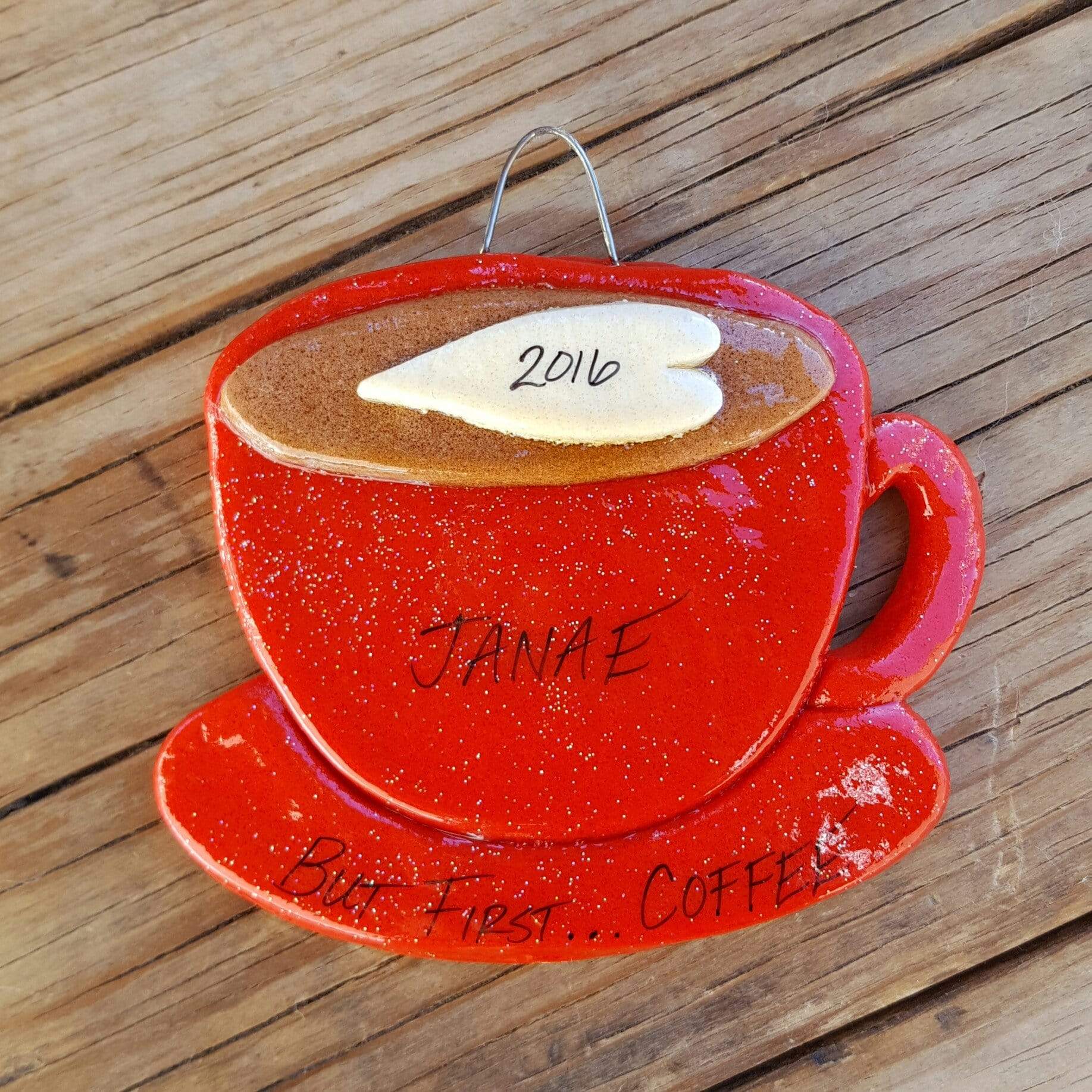 Coffee Cup Lid Christmas Ornament - About a Mom