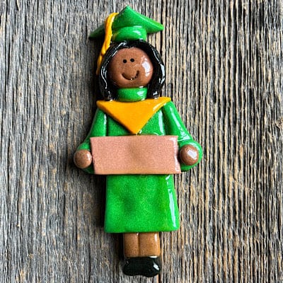 Tis The Season Christmas Ornaments miscellaneous Female / African American Green and Gold Graduate