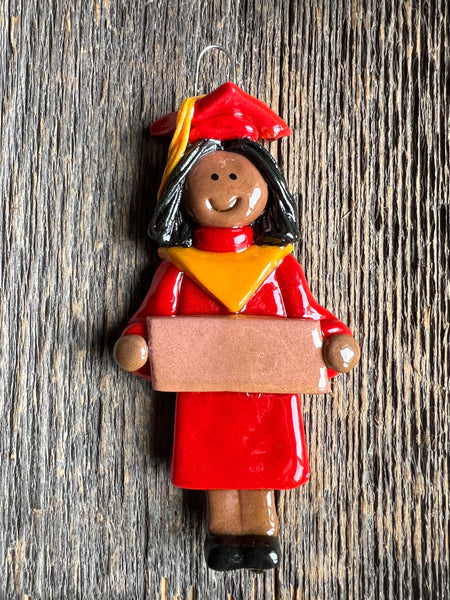 Tis The Season Christmas Ornaments miscellaneous Female / African American Red and Gold Graduate