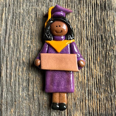 Tis The Season Christmas Ornaments miscellaneous Female / Black / African American Purple and Gold Graduate