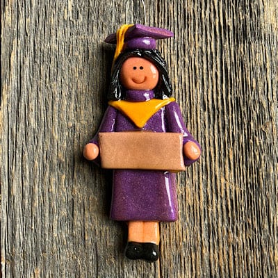 Tis The Season Christmas Ornaments miscellaneous Female / Black / Caucasian Purple and Gold Graduate