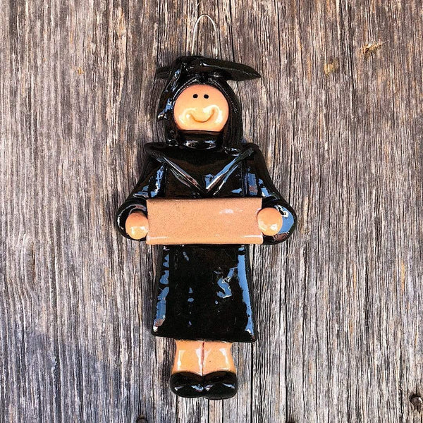 Tis The Season Christmas Ornaments miscellaneous Female / Black Solid Black Gown Graduate