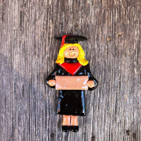 Tis The Season Christmas Ornaments miscellaneous Female / Blonde Black and Red Graduate