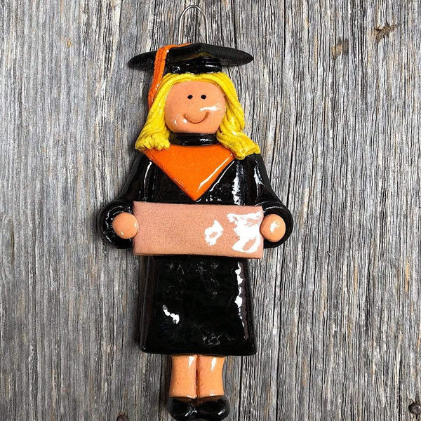 Tis The Season Christmas Ornaments miscellaneous Female / Blonde Orange and Black Graduate